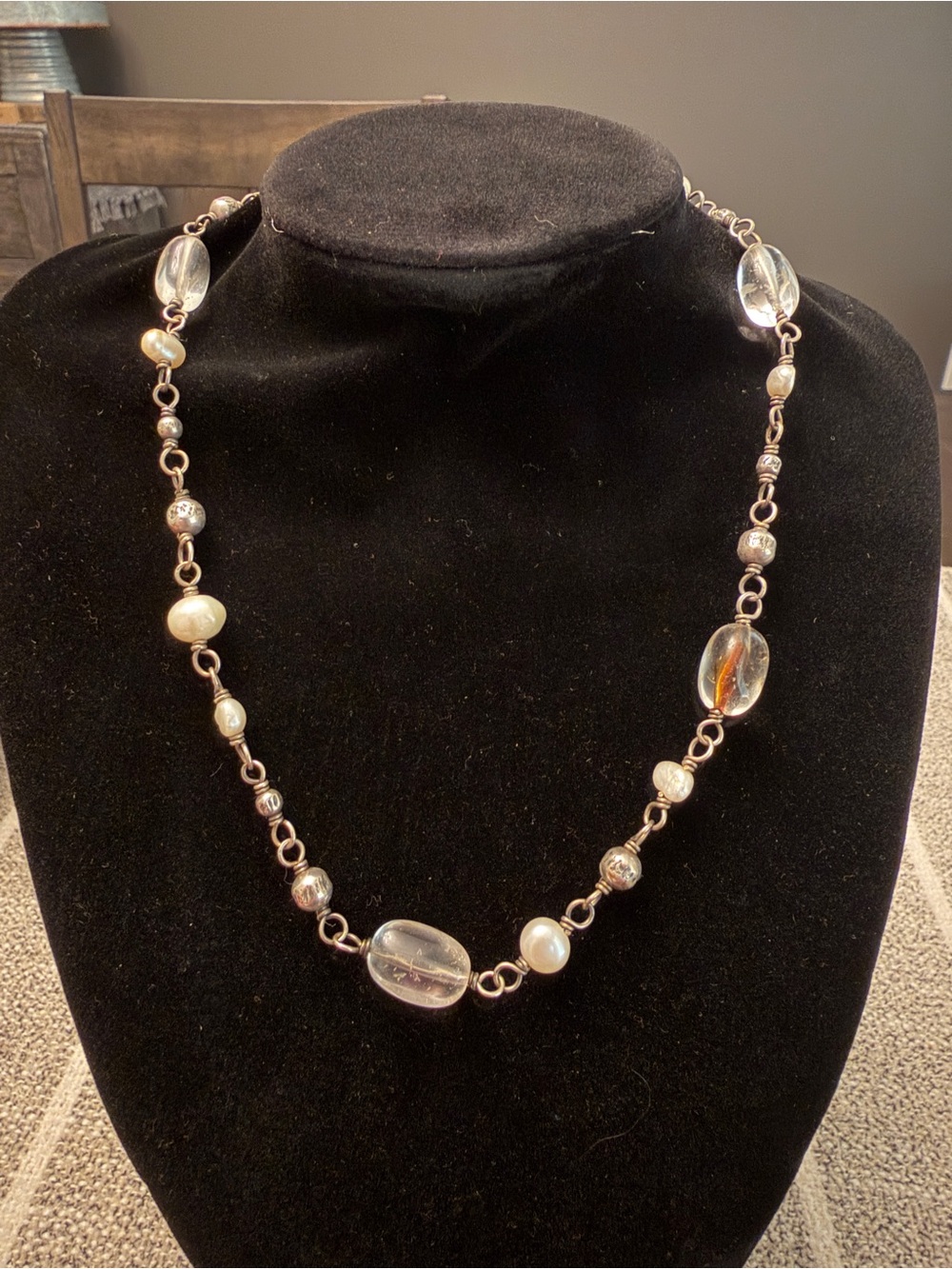 Silpada N1602 Sterling Silver Freshwater Pearl Crystal Necklace